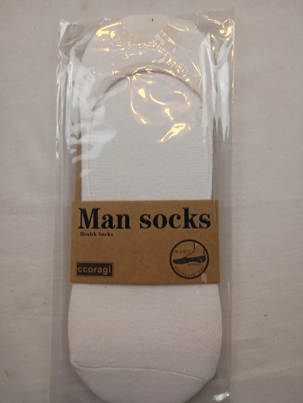 #1207 Ccoragi Men's No Show Invisible Socks Anti-Slip Heel Grip